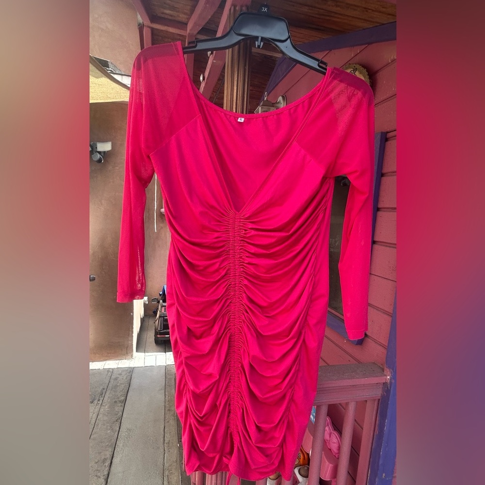 Elegant pink Ruched Dress XL